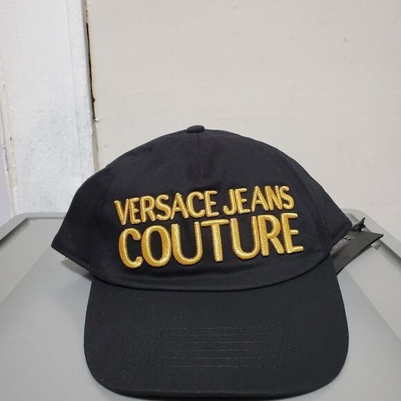 Versace Jeans Couture Mens Gold Logo Strap Back Baseball Hat Black / Gol… - Picture 4 of 14